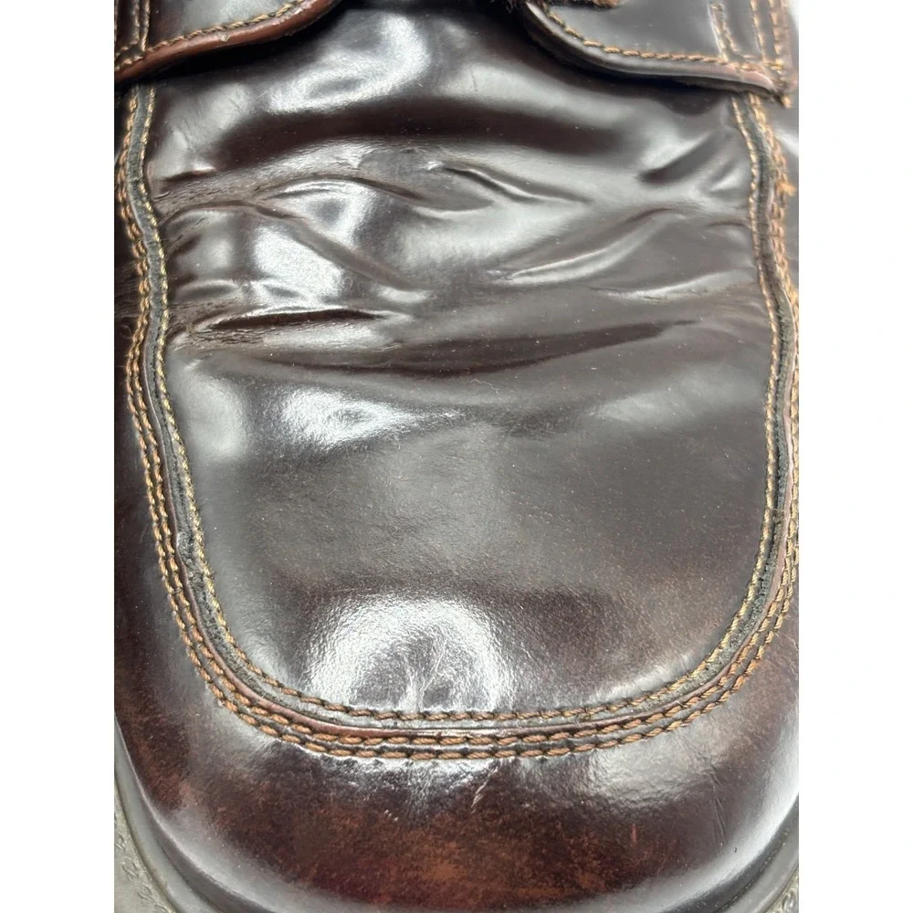 Alfani Made in Italy Men's Dark Brown Leather Apron Shoes Size 9.5